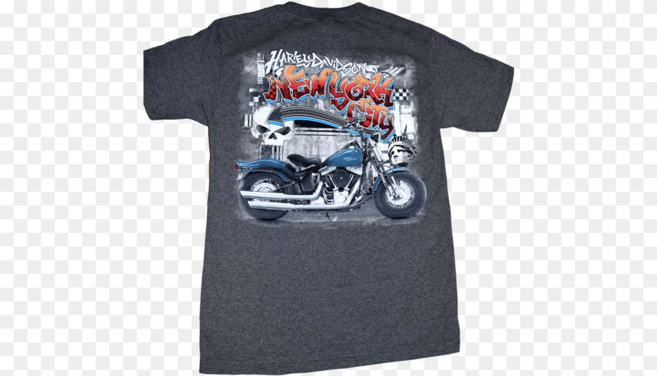 Nyc Exclusive Grey Graffiti Short Sleeve Tee, Clothing, T-shirt, Motorcycle, Transportation Png