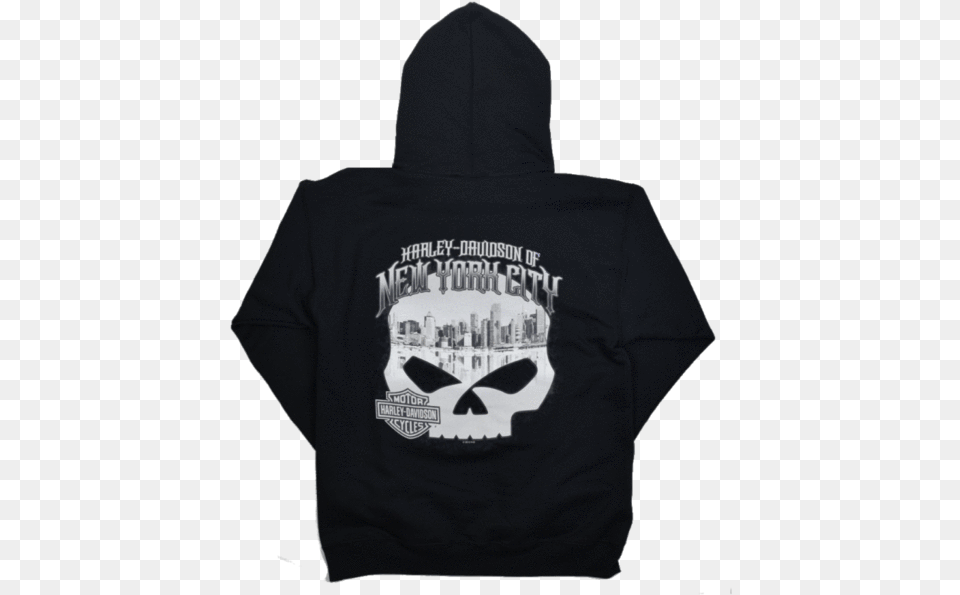 Nyc Exclusive Skull Sky Hoodie Harley Davidson Of Nyc Skull Sky Hoodie, Clothing, Hood, Knitwear, Sweater Free Png Download