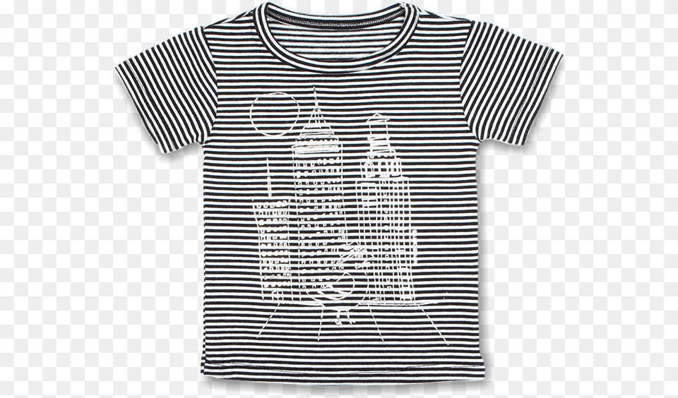 Nyc Skyline Graphic T Black Amp White Stripe Active Shirt, Clothing, T-shirt Free Png