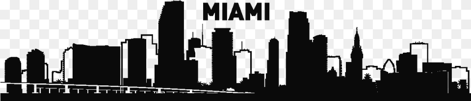 Nyc Skyline Outline Miami Skyline Silhouette, City, Urban, Art, Drawing Free Transparent Png
