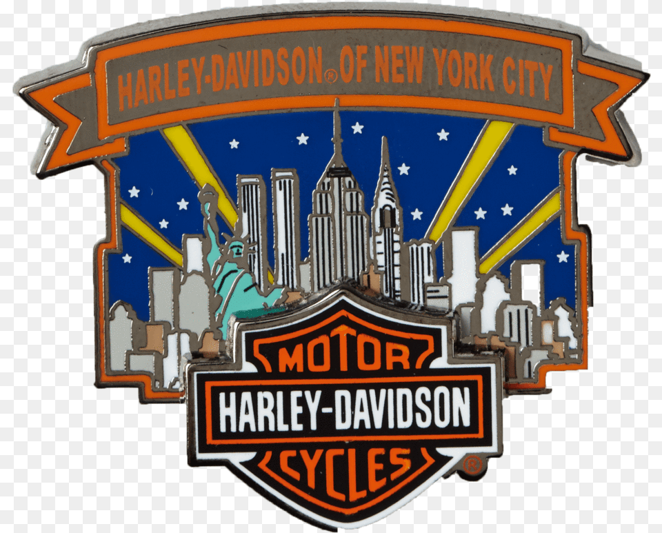 Nyc Skyline Pin Pins Harley Davidson New York, Architecture, Building, Factory, Logo Png Image