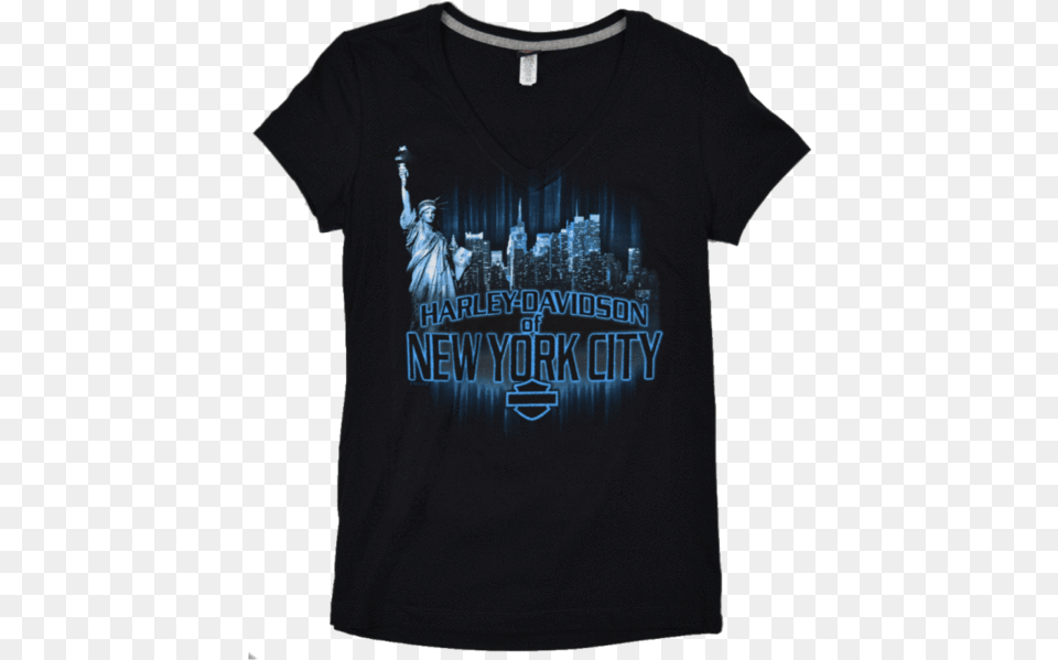 Nyc Women39s Exclusive Black Reflection Tee Black And White, Clothing, Shirt, T-shirt, Adult Free Transparent Png