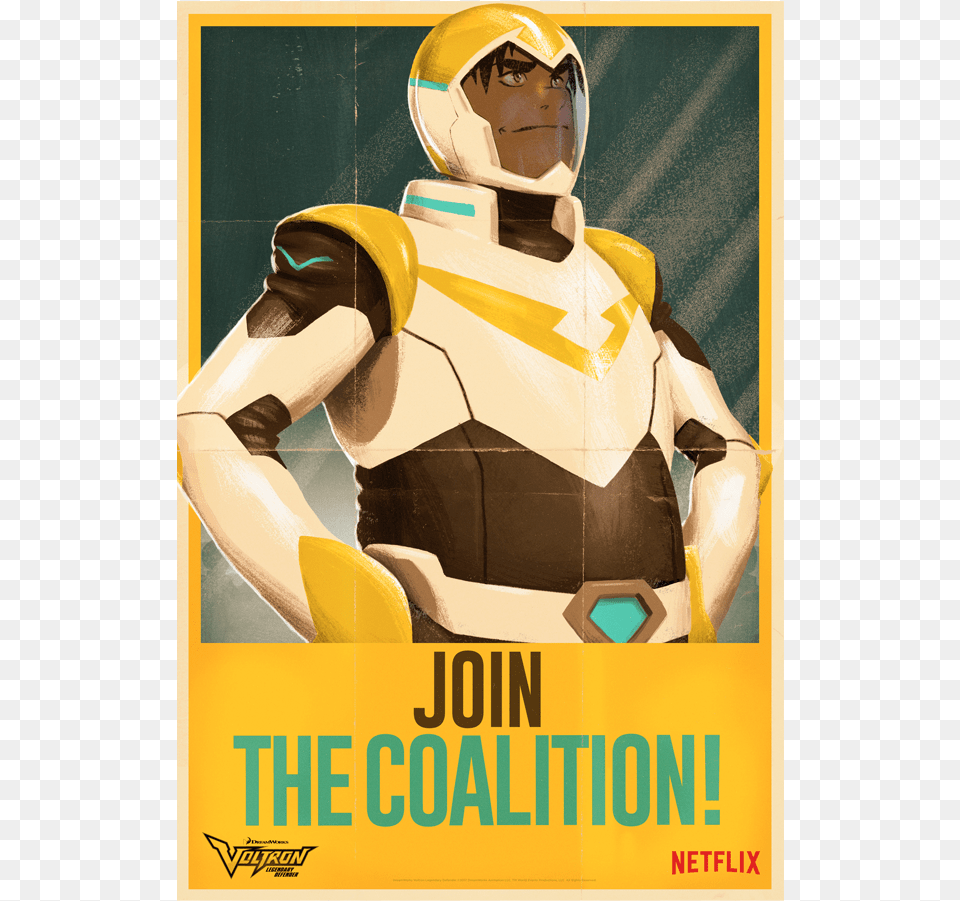 Nycc 17 Exclusive Poster Hunk Join The Coalition Voltron, Advertisement, Adult, Helmet, Male Png Image