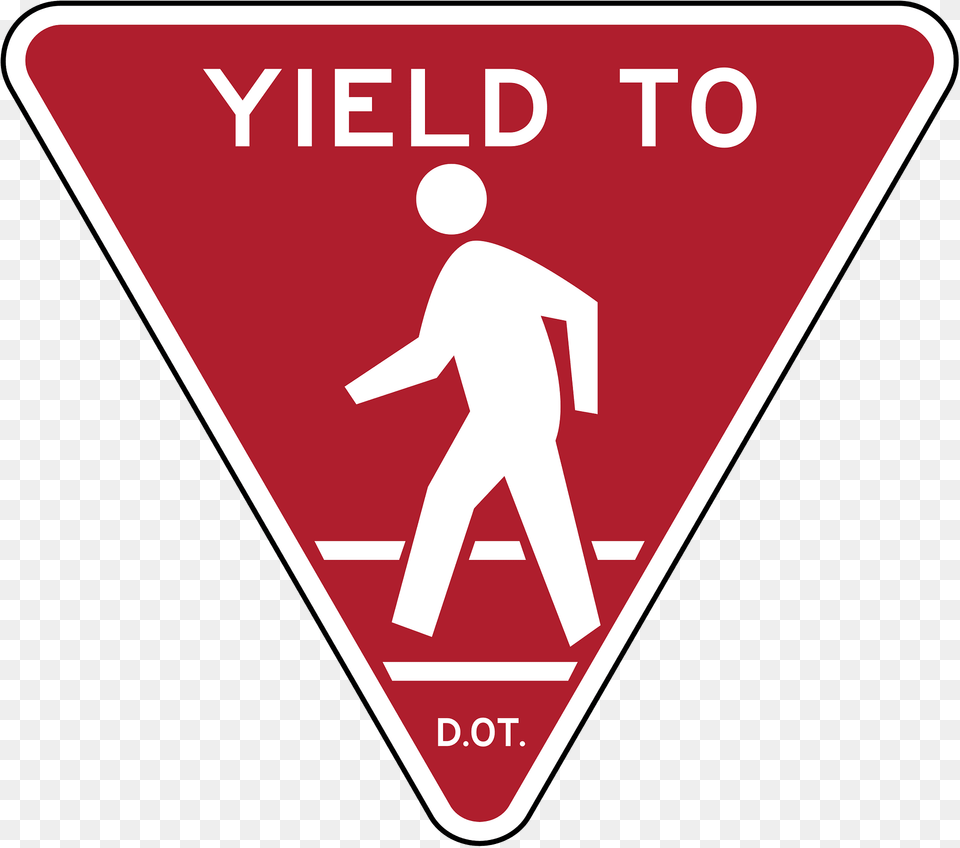 Nycdot Yield To Pedestrians Clipart, Sign, Symbol, Road Sign, First Aid Free Png