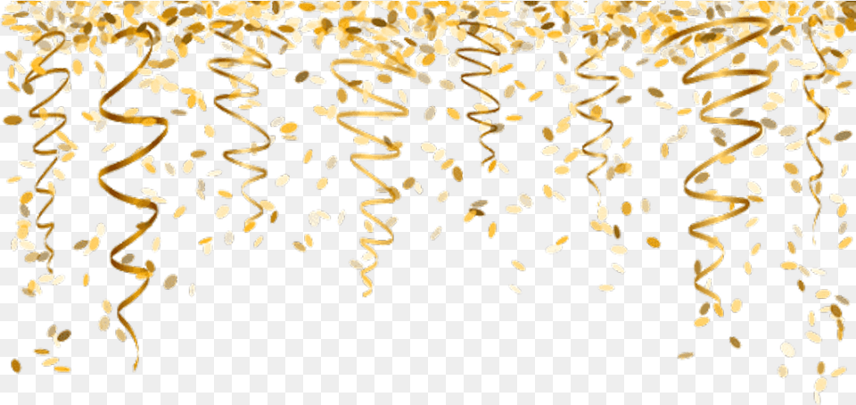 Nye Newyearseve Ftestickers Confetti Gold, Paper Png Image