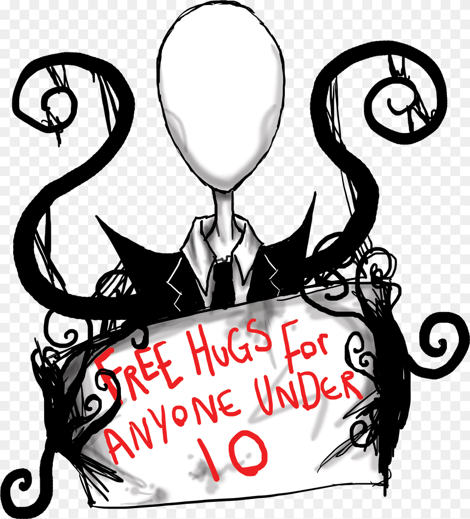 Nyone Unde Slenderman Black And White Text Font Clip Illustration, Balloon, Person, People, Adult Png Image