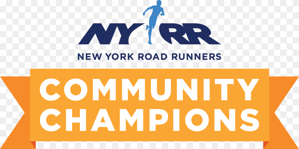 Nyrr Community Champions Logo New York Road Runners, Person, Advertisement Free Png Download