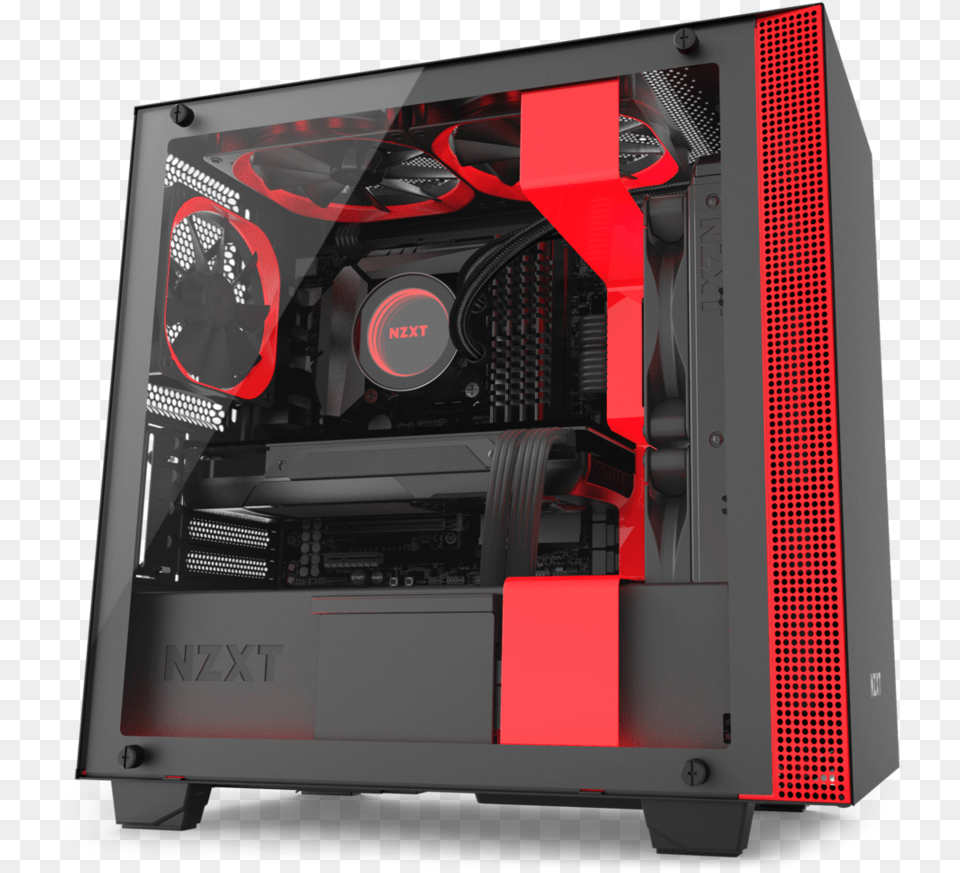 Nzxt H500 Black And Red, Computer Hardware, Electronics, Hardware, Monitor Free Png Download