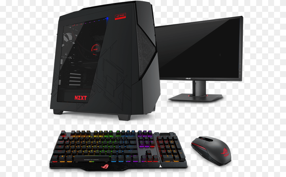 Nzxt Noctis 450 Rog Edition Asus Rog Claymore Mk, Computer, Computer Hardware, Computer Keyboard, Electronics Png