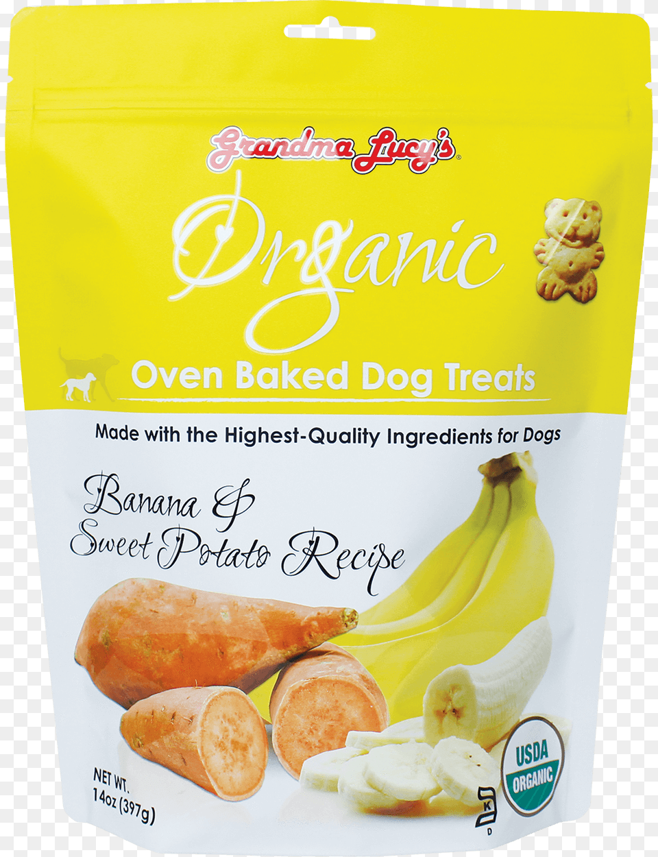 O Banana Front Grandma Lucy39s Organic Baked Dog Treats, Bread, Food, Fruit, Plant Free Png