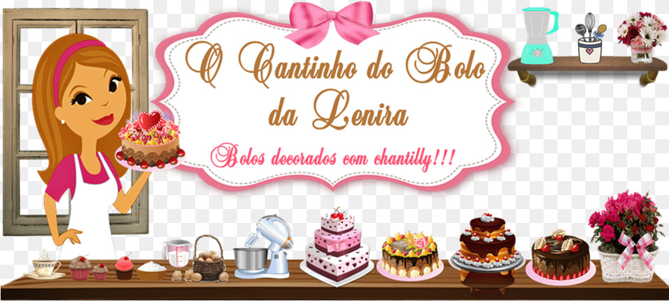 O Cantinho Do Bolo Da Lenira Sugar Cake, Birthday Cake, Cream, Dessert, Person Free Png Download