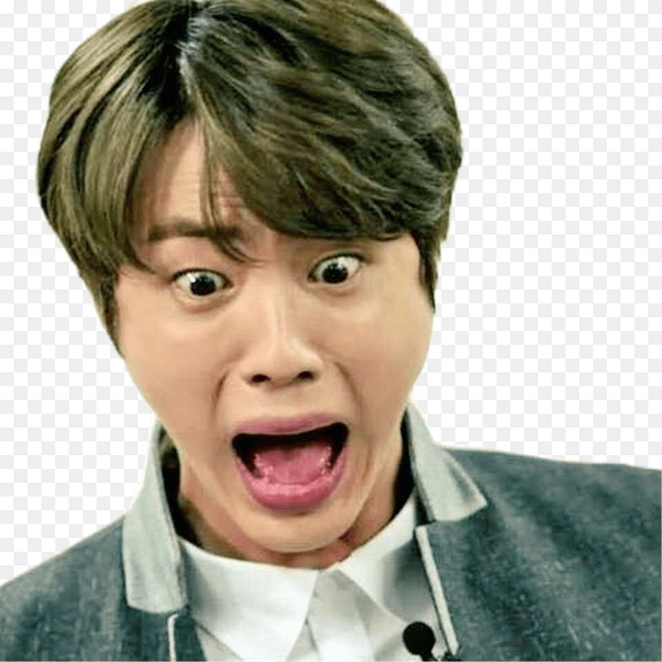 O Pewnym Znanym Blogerze Ukrywajcym Si Pod Pseudonimem Seokjin Shook, Face, Head, Person, Surprised Free Png Download