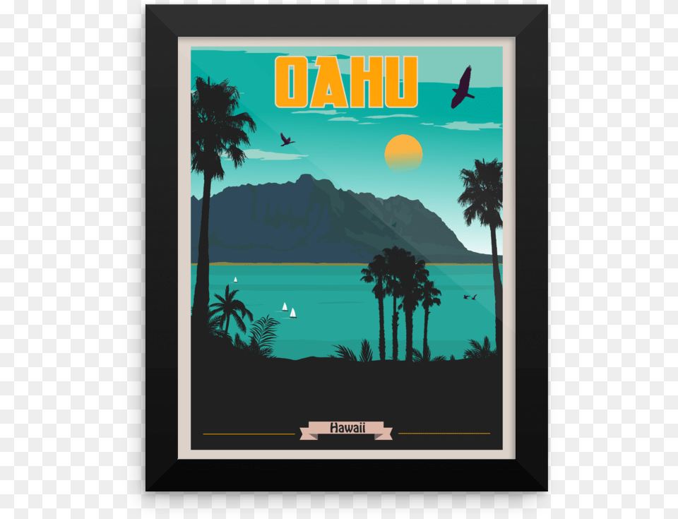 Oahu Hawaii Travel Poster Hawaii, Plant, Tree, Palm Tree, Outdoors Free Png
