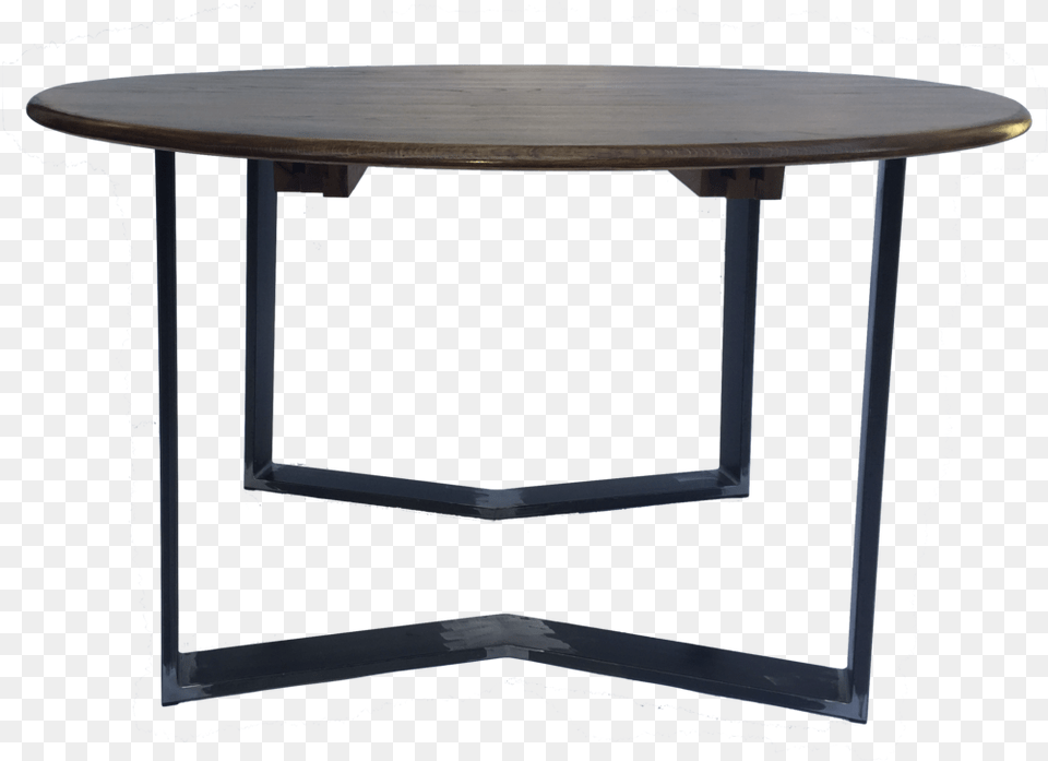 Oak 2 Leaf Dining Table With V Steel Legs Side View Coffee Table, Coffee Table, Furniture, Dining Table, Desk Free Transparent Png