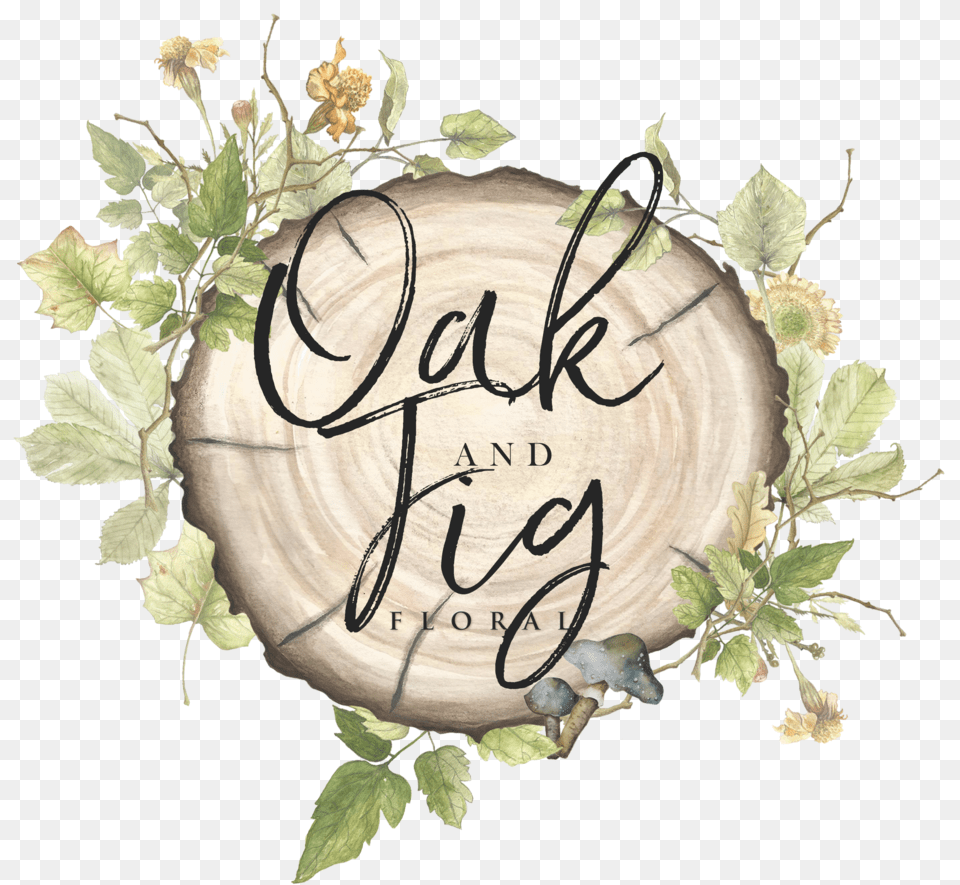 Oak And Fig Floral Florals, Leaf, Plant, Handwriting, Text Free Png