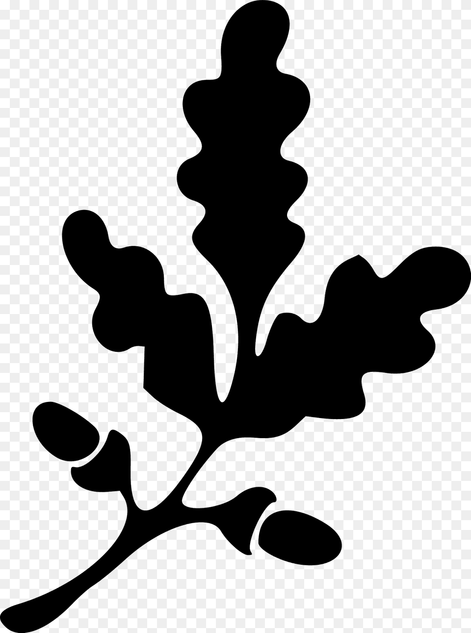 Oak Branch Silhouette, Leaf, Plant, Food, Produce Png