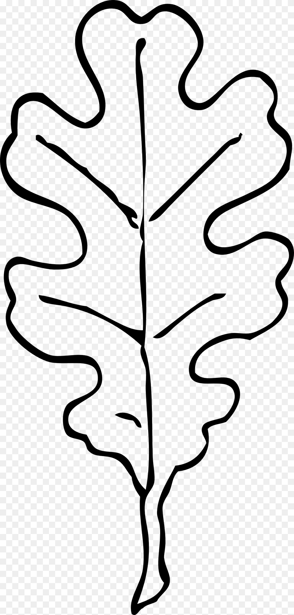 Oak Leaf Clipart Black And White, Plant, Stencil, Animal, Mammal Free Png Download