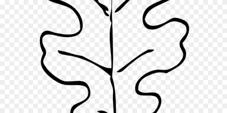 Oak Leaf Outline Leaf Outline Clipart Black And White, Plant, Tree Png Image