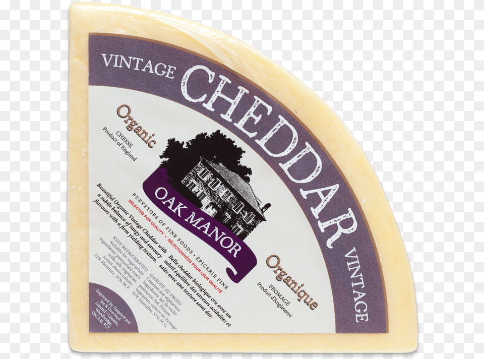 Oak Manor Organic Vintage Cheddar Sofath, Advertisement, Poster, Cheese, Food Free Png