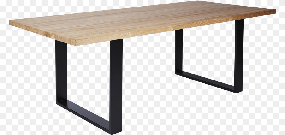 Oak Table With Black Metal Legs, Coffee Table, Desk, Dining Table, Furniture Free Png Download