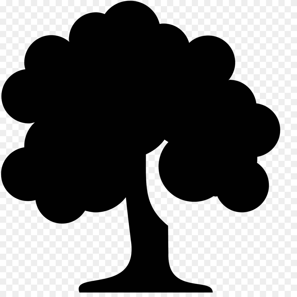 Oak Tree Icon, Gray Png