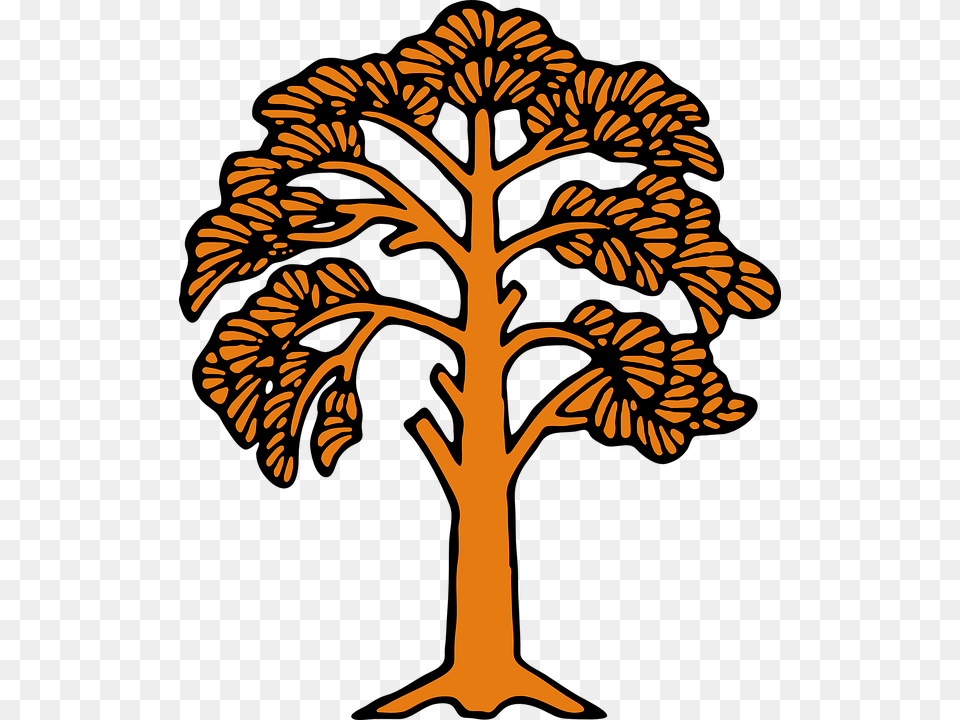 Oak Tree Silhouette Clipart Free Clipart Best Clipartsco Tree Clip Art, Plant, Tree Trunk, Wood Png Image