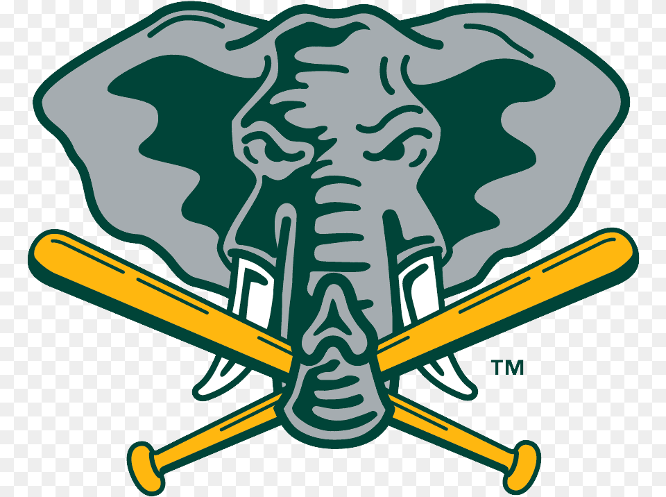 Oakland Athletics Logo Elephant Head Oakland Athletics Old Logo, Animal, Wildlife, Mammal, Baby Png