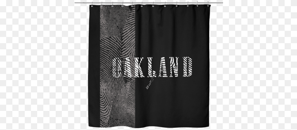 Oakland Flat Black White Finger Print Strip Shower Shower Curtain, Shower Curtain, Clothing, Coat Free Transparent Png