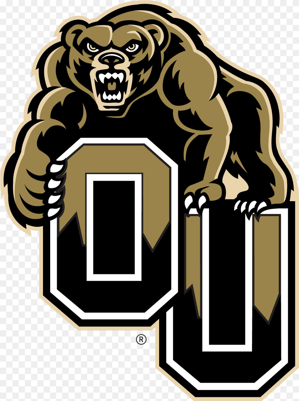 Oakland Golden Grizzlies Logo Oakland University Grizzly Logo, Animal, Lion, Mammal, Wildlife Png Image