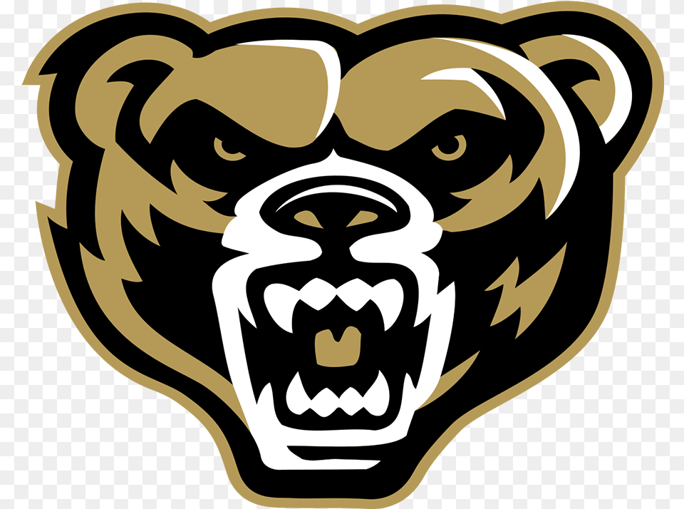 Oakland Golden Grizzlies Logo Oakland University Grizzly Logo, Stencil, Person, Body Part, Mouth Free Png