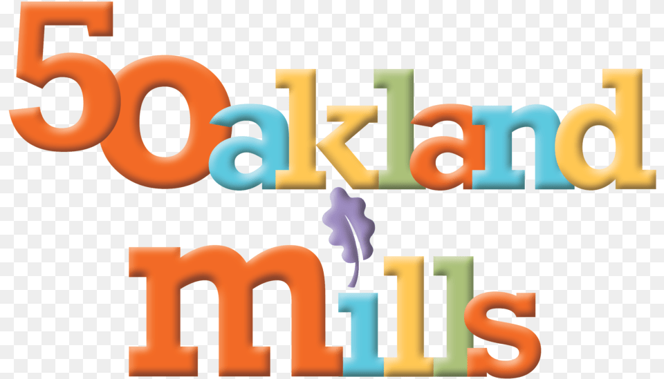 Oakland Mills 50th Birthday Logo Stacked Graphic Design, People, Person, Text, Cross Free Png