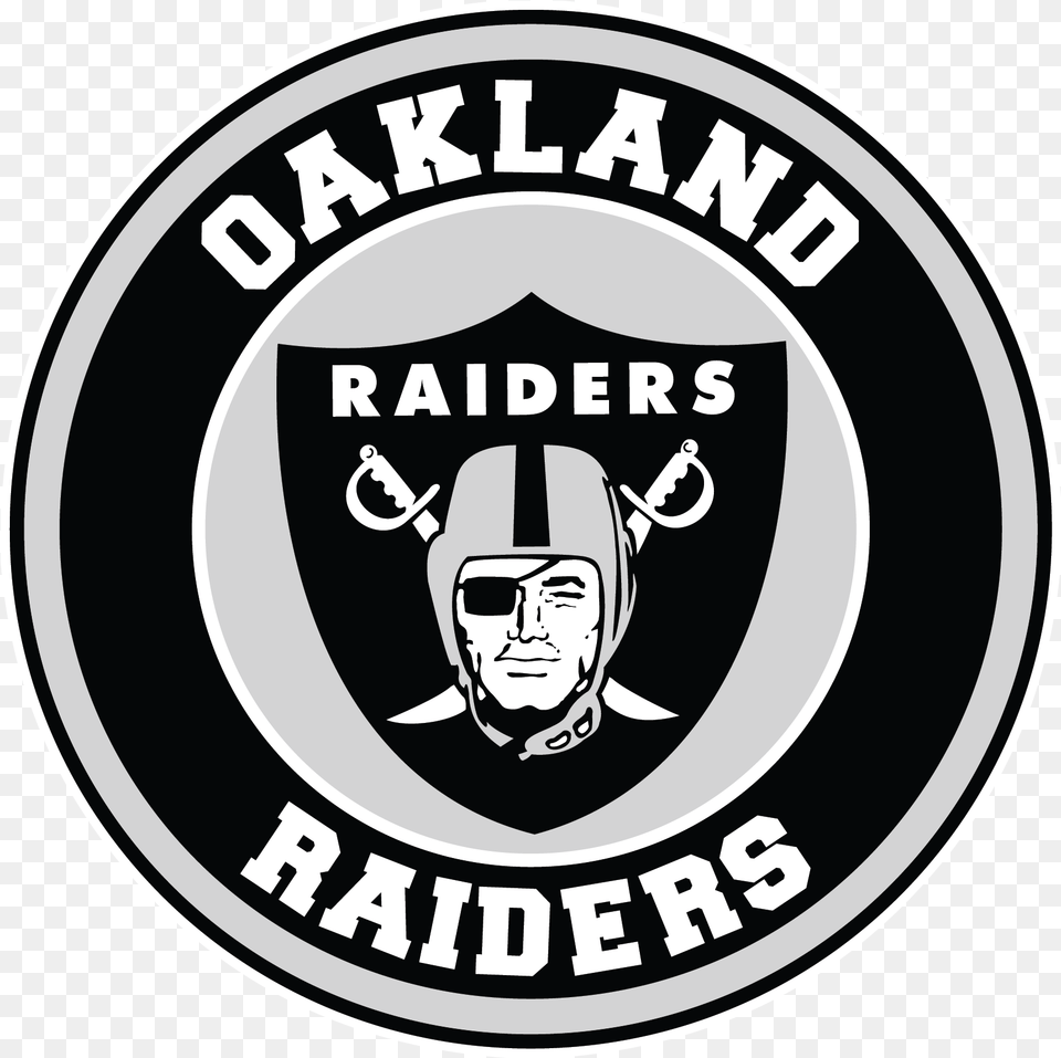 Oakland Raiders Circle Logo Vinyl Decal Oakland Raiders Logo, Adult, Male, Man, Person Free Png Download