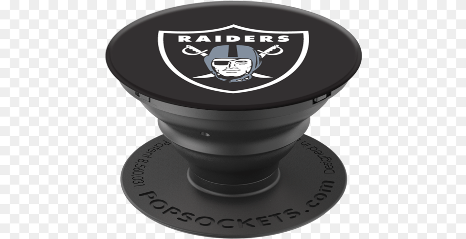 Oakland Raiders Logo Cell Phone Holder Table, Face, Head, Person Free Png Download