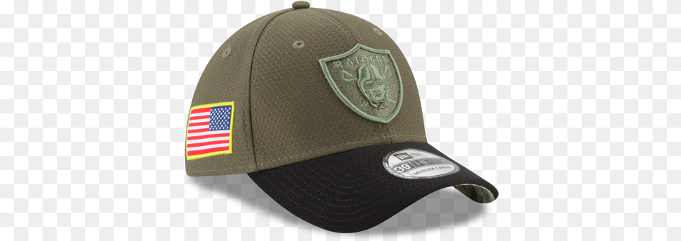 Oakland Raiders New Era Onfield Salute To Service 39thirty Saints Salute To Service Hat, Baseball Cap, Cap, Clothing Png Image