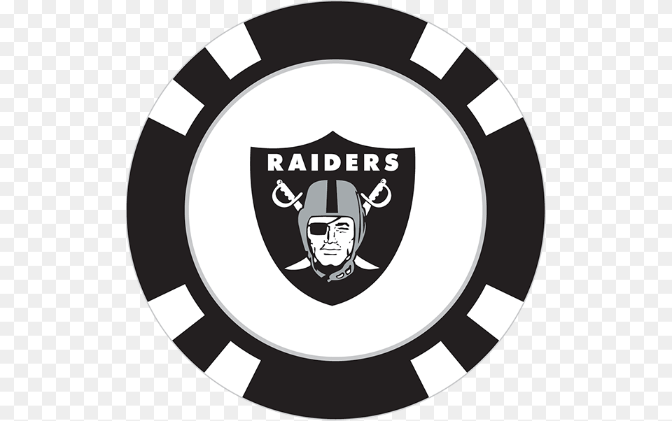Oakland Raiders Poker Chip Ball Marker Oakland Raiders, Logo, Face, Head, Person Free Png