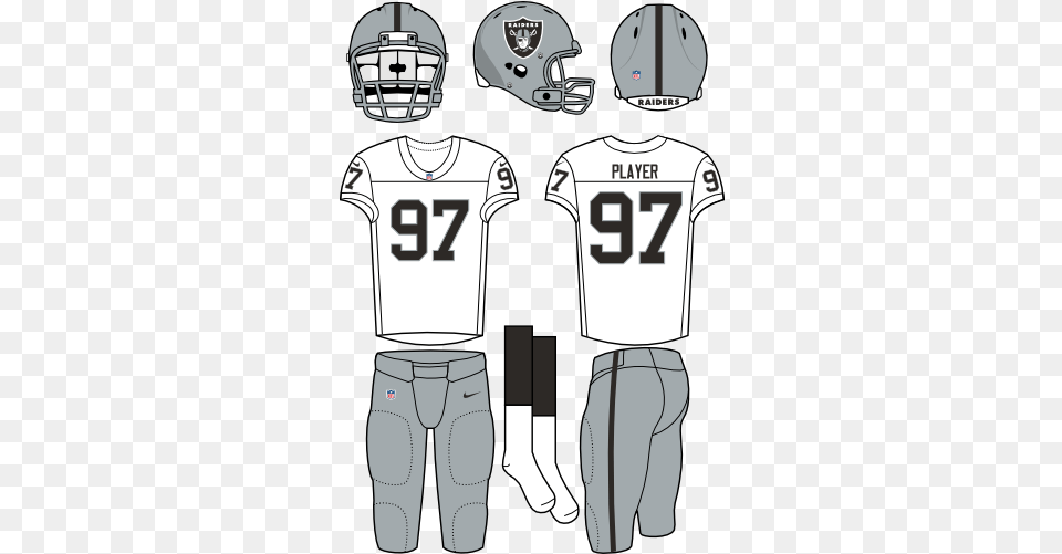 Oakland Raiders Road Uniform National Football League Nfl Seattle Seahawks Home Uniforms, Clothing, Helmet, Shirt, American Football Free Transparent Png