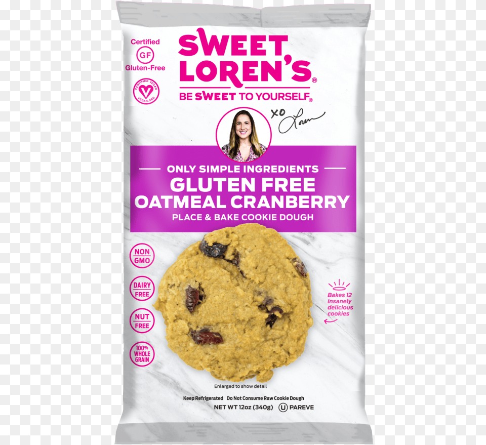Oatmeal Cranberry Sweet Lorens Gluten Cookies, Food, Sweets, Adult, Female Free Png