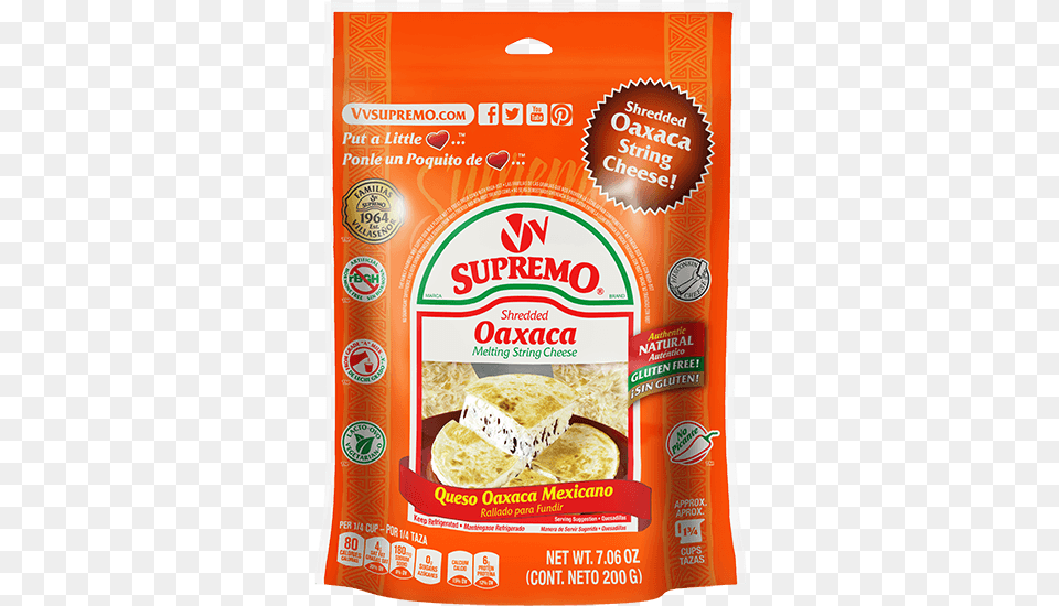 Oaxaca Cheese Vampv Supremo V Supremo Queso Chihuahua Mexican Style, Food, Ketchup, Advertisement, Bread Free Png Download