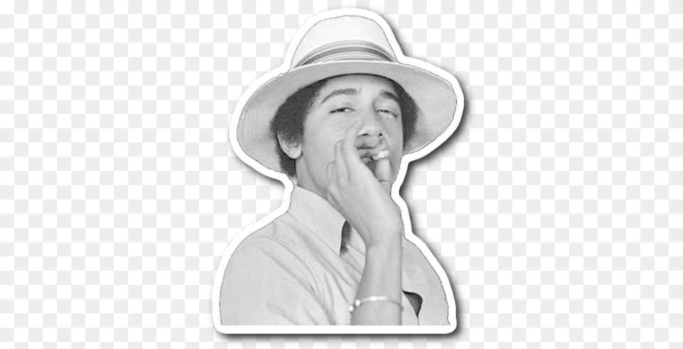 Obama 420 Sticker Obama Smoking, Clothing, Hat, Sun Hat, Adult Free Png