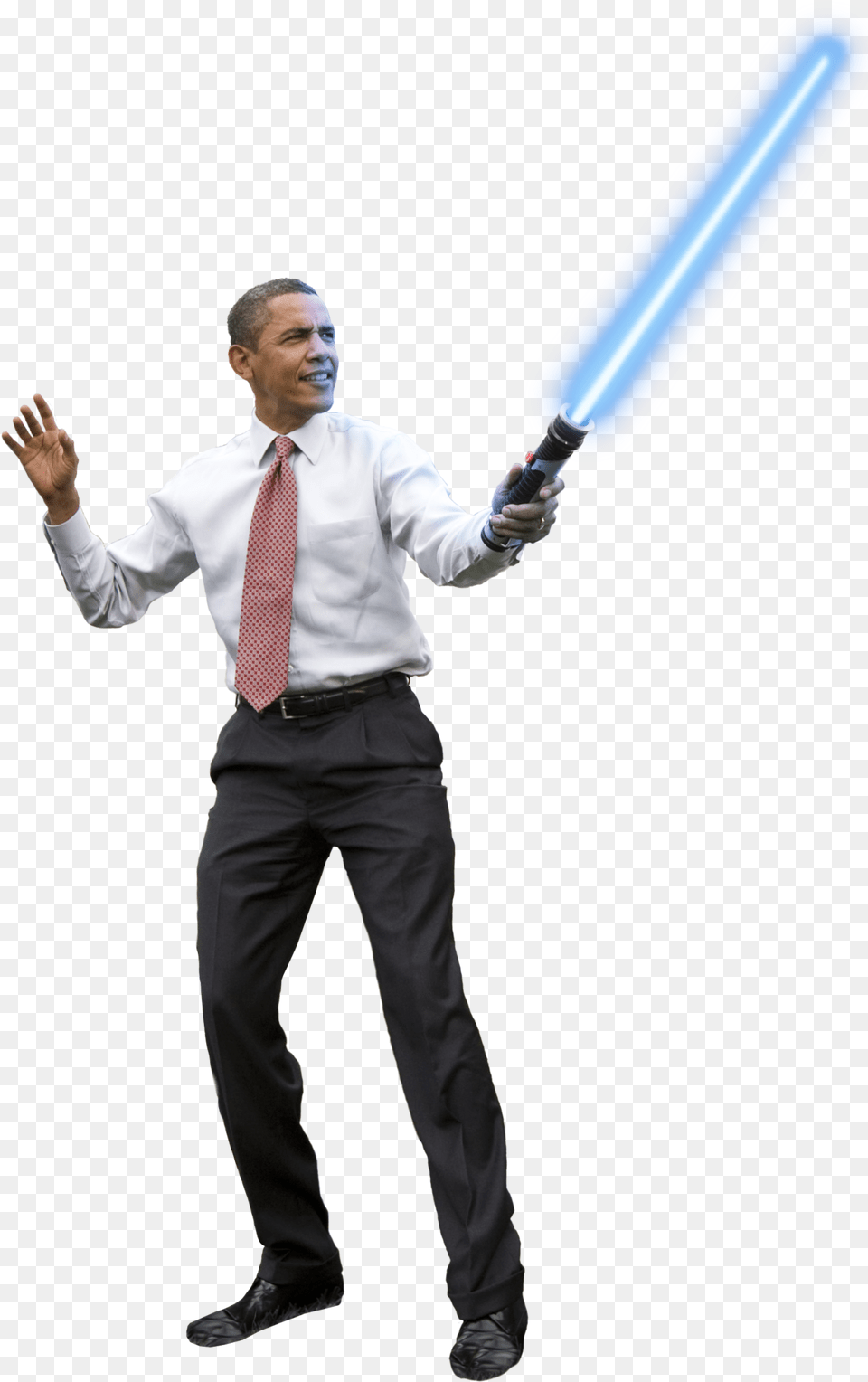 Obama Holding A Lightsaber Outside Of The Whitehousehmmmphotoshop White House, Clothing, People, Shirt, Person Free Png