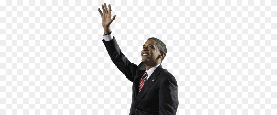 Obama Waving Looking Up Transparent, Head, Person, Happy, Face Png Image
