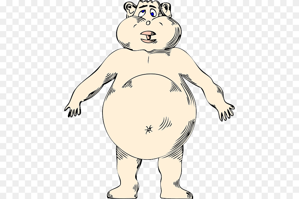 Obesity Skinny Body Fat Belly Cartoon, Baby, Person, Face, Head Png Image