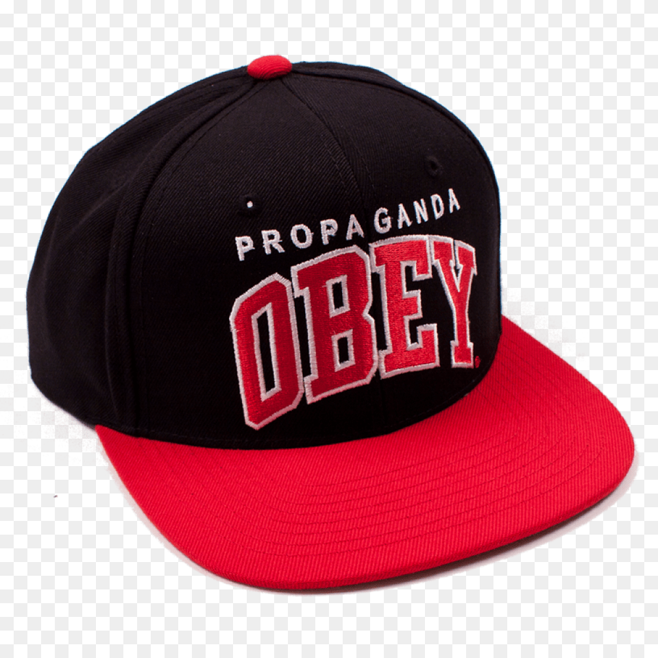 Obey Black Letter Cap Snapback Hat Cap, Baseball Cap, Clothing Png Image