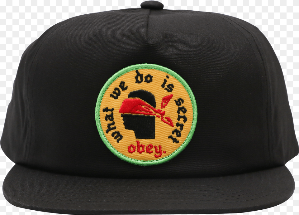 Obey Secret Snapback Black Baseball Cap, Baseball Cap, Clothing, Hat, Logo Free Png