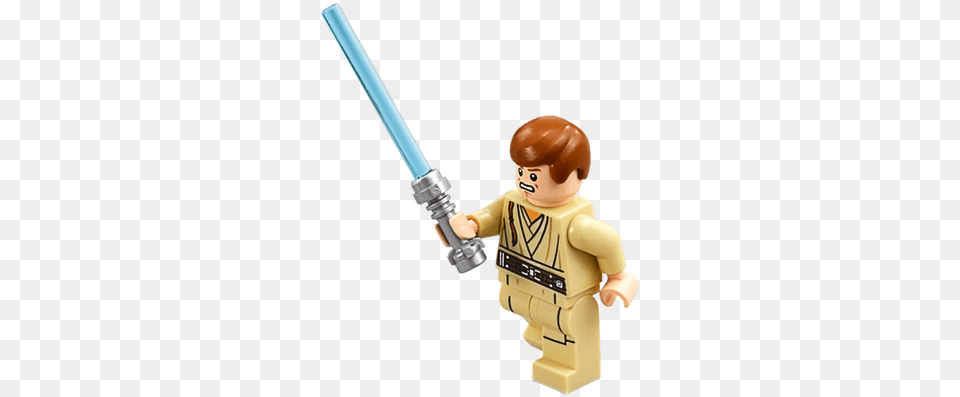 Obi Wan Kenobi Lego Star Wars Duel On Naboo, Sword, Weapon, Figurine, Smoke Pipe Free Png Download