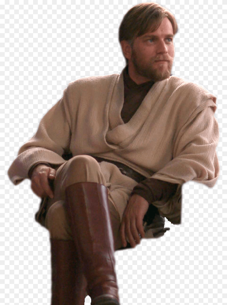 Obi Wan Kenobi Sitting Obi Wan Star Wars Photoshop Obi Wan Kenobi, Adult, Person, Man, Male Free Png Download