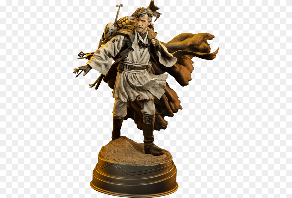 Obi Wan Kenobi Tatooine Statue, Adult, Bronze, Figurine, Male Png