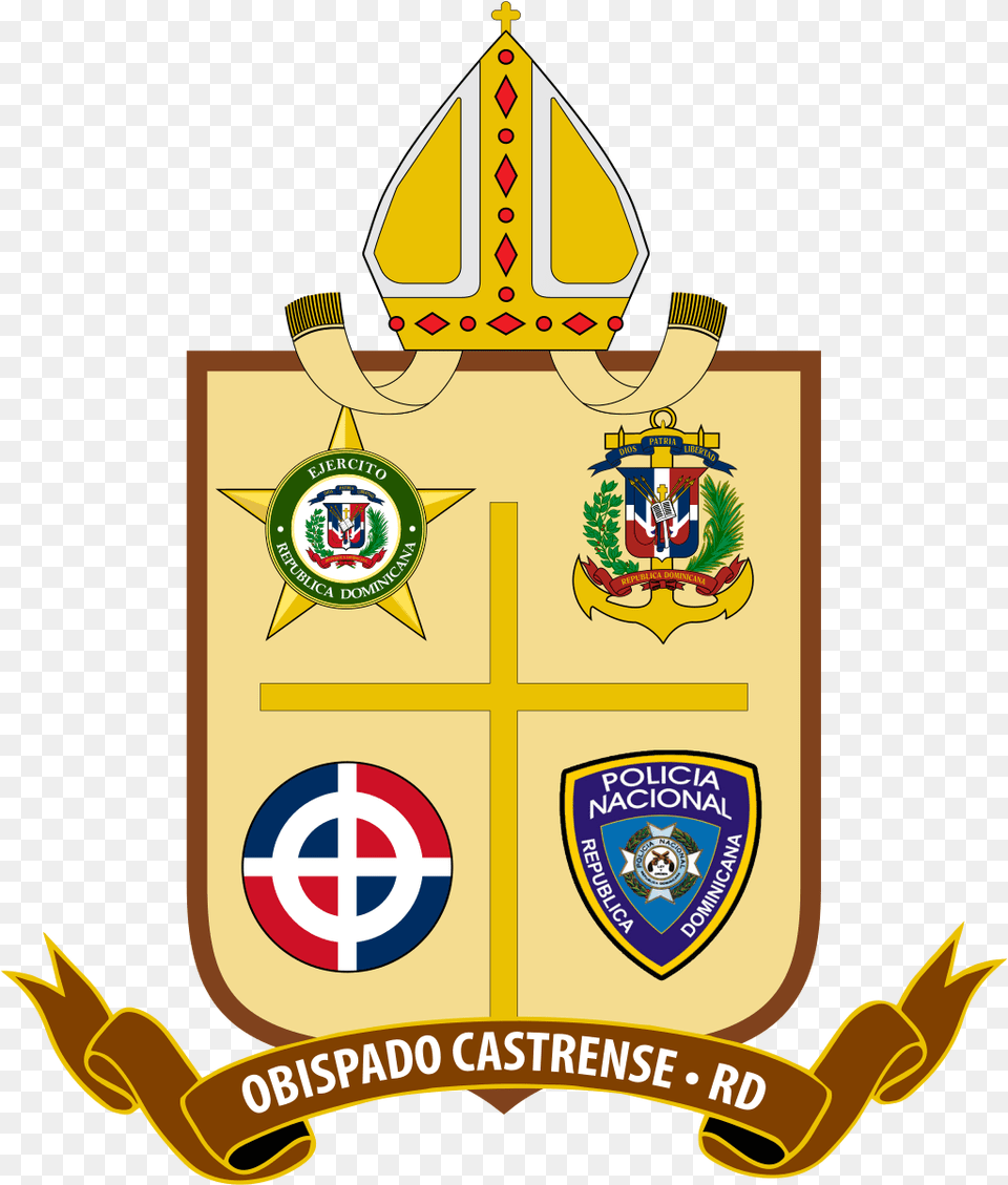 Obispado Castrense De La Repblica Dominicana Dominican Republic, Badge, Logo, Symbol, Emblem Free Png Download