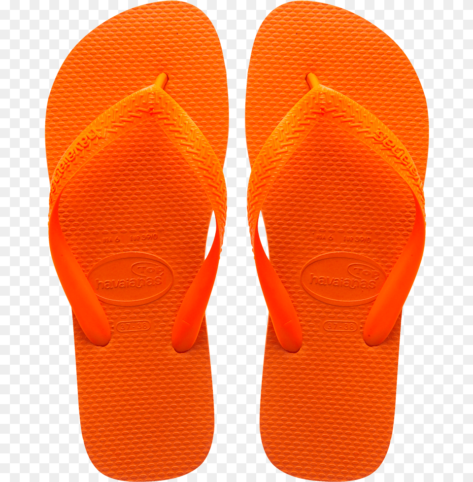 Object With Orange Color Orange Havaianas Top, Clothing, Flip-flop, Footwear, Ping Pong Free Png Download