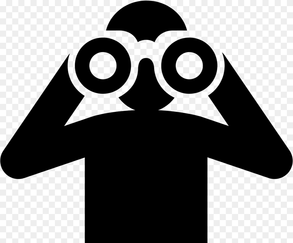 Objetivo Binoculars Icon, Gray Free Png
